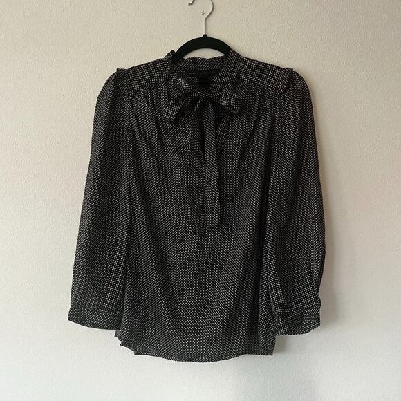 Marc by Marc Jacobs Silk Polka Dot Bow Tie-Detail Blouse - Picture 2 of 5